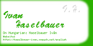 ivan haselbauer business card